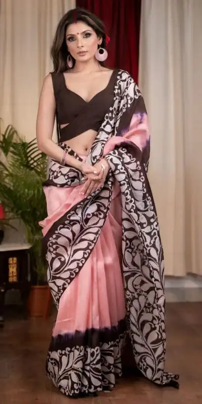 NT 354 Light Pink Color Modal Silk Digital Printed All Over Saree Events Casual Wedding Festive . Expected Delivery 4-6 Working Days @1449/- | Sarees, Bollywood Sarees, Creative Sarees, Designer Sarees, Embroidered Sarees, Ethnic Saree, Modern Digital sarees, Party Wear Sarees