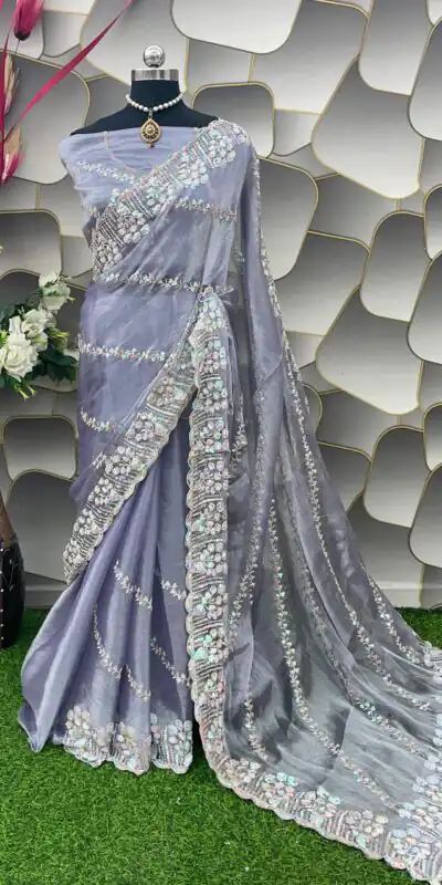 SC 289 Light Violet Color Jimi Choo Silk Beautiful Embroidery Saree, Party Wear, Events, Festivals Expected Delivery 4-6 Working Days 1999/- | Sarees, Bollywood Sarees, Creative Sarees, Designer Sarees, Embroidered Sarees, Ethnic Saree, Modern Digital sarees, Party Wear Sarees