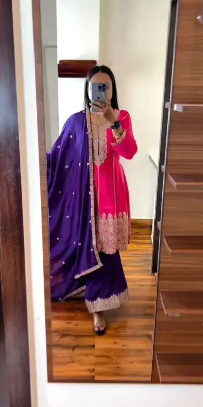 KD 1466 Pink Color Chinon Silk Sequence Work Salwar Suit Casual, Party, Festive, Events Wedding Etc.  Expected Delivery 4-6 Working Days @3049/- | Salwar suit, Designer Suits, Casual Suits, Creative suits, Palazzo Suits, Party Wear Suits, Straight Suits