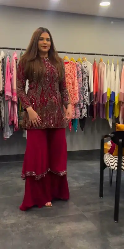 BE 257 Red Color Georgette Sequence Embroidery Salwar Suit Wedding, Party, Festive events, etc.  Expected Delivery  4-6 Working Days @2399/- | Salwar suit, Designer Suits, Casual Suits, Creative suits, Palazzo Suits, Party Wear Suits, Patiala Suits, Straight Suits