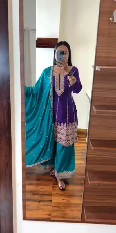 KD 1466 Royal Blue Color Chinon Silk Sequence Work Salwar Suit Casual, Party, Festive, Events Wedding Etc.  Expected Delivery 4-6 Working Days @3049/- | Salwar suit, Designer Suits, Casual Suits, Creative suits, Palazzo Suits, Party Wear Suits, Straight Suits