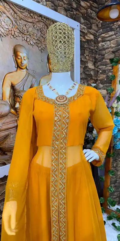 VLM 136 Yellow Color Georgette Embroidery Sequence Salwar Suit Wedding, Party, Festive, Events Expected Delivery 4-6 Working Days @ 1699/- Only | Salwar suit, Designer Suits, Casual Suits, Creative suits, Party Wear Suits, Straight Suits