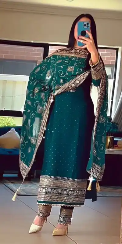 MF 422 Black Color Chinon Silk Embroidery Sequence Salwar Suit  Wedding, Party, Festive, Events Etc. Expected 4-6 Working Days @2399/- | Salwar suit, Designer Suits, Casual Suits, Creative suits, Palazzo Suits, Party Wear Suits, Patiala Suits, Straight Suits