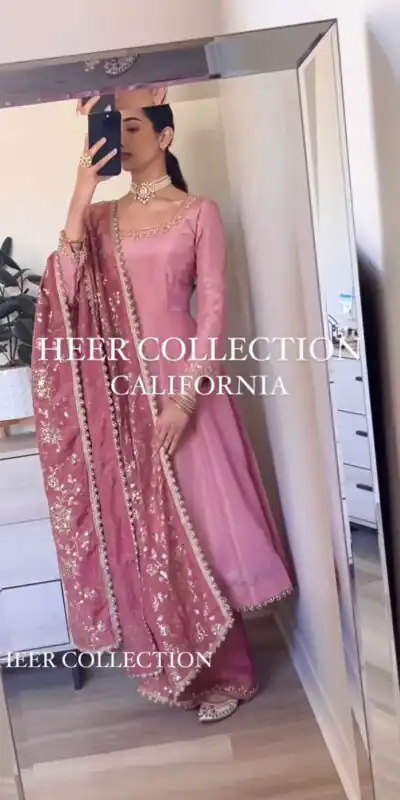 AD 159 Light Pink Color Jimmy Choo Embroidery Anarkali Suit Fancy Full Sleeve Wedding, Party, Festive, Events Etc. Expected Delivery 4-6 Working Days @2449/ | Anarkali Suits, Bollywood Anarkali, Creative-Anarkali, Designer Anarkali, Embroidered Anarkali, Party Wear Anarkali