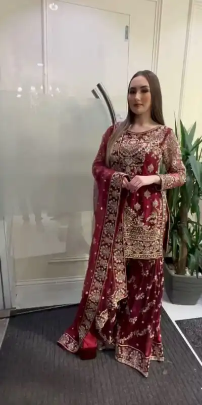 NF 1152 Maroon color Faux Georgette Embroidery Salwar Suit Casual, Wedding, Party, Festive, Events . Expected Delivery 4-6 Working Days @2449 | Jump Suits, Salwar suit, Designer Suits, Casual Suits, Creative suits, Palazzo Suits, Party Wear Suits, Patiala Suits, Straight Suits
