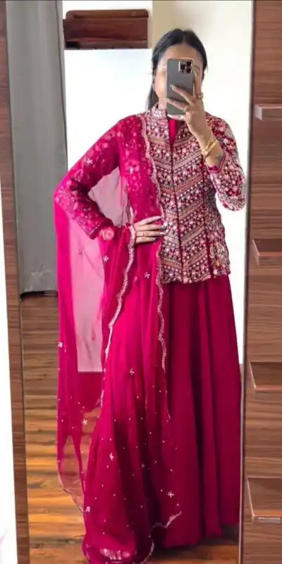 ST 1040 Pink Color Georgette Embroidery Lehenga Choli Casual, Wedding, Party, Festive, Events Etc. Expected Delivery 4-6 Working Days @ 2449/- | Lehenga, Bollywood Lehenga, Creative Lehenga, Designer Lehenga, Embroidered Lehenga, Party Wear Lehenga