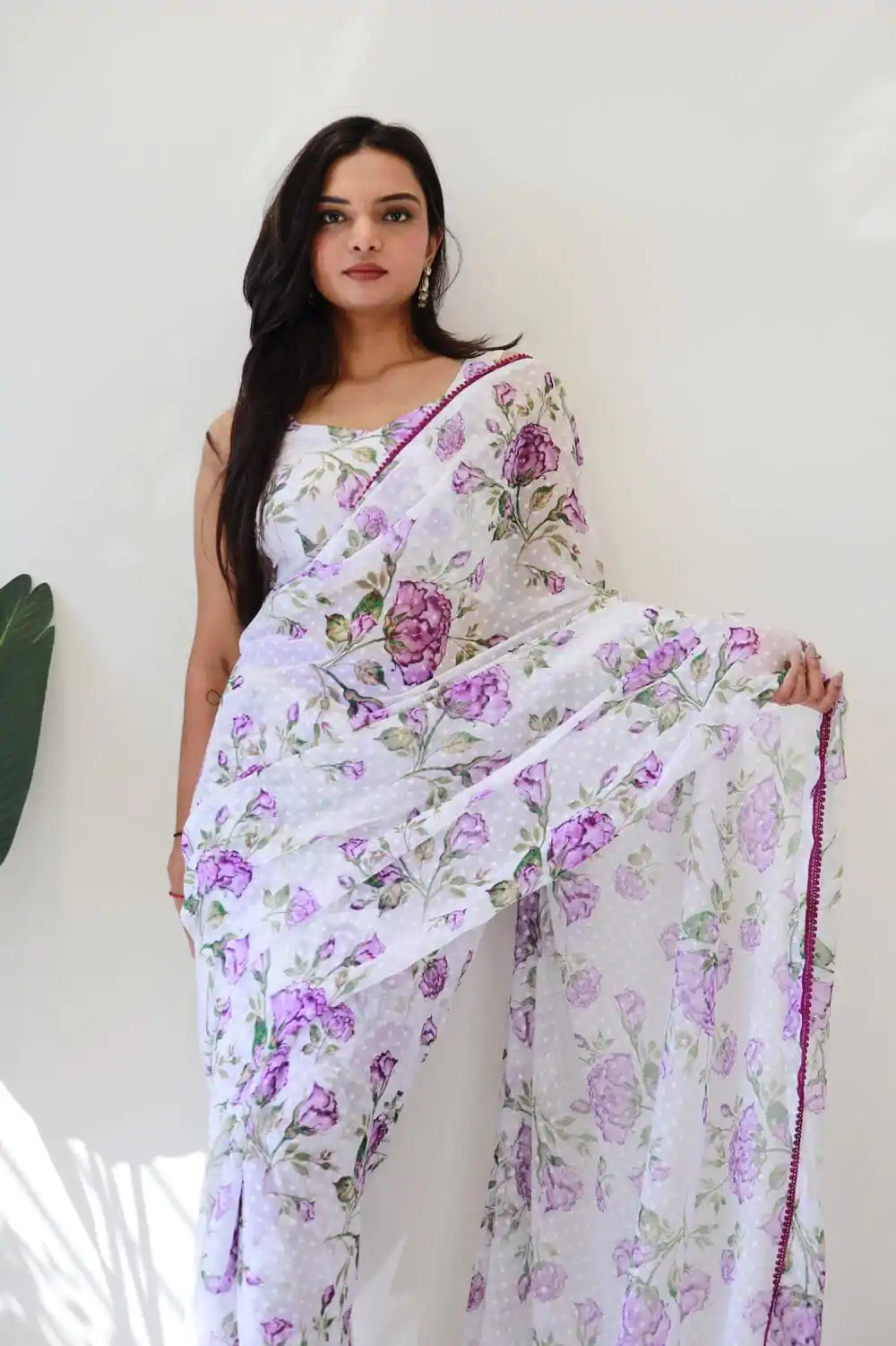 SC 282 Purple Color Pure Soft Georgette Silk Design All Over Saree , Party Wear, Events, Festivals Expected Delivery 4-6 Working Days 1649/- | Sarees, Bollywood Sarees, Creative Sarees, Designer Sarees, Embroidered Sarees, Ethnic Saree, Modern Digital sarees, Party Wear Sarees