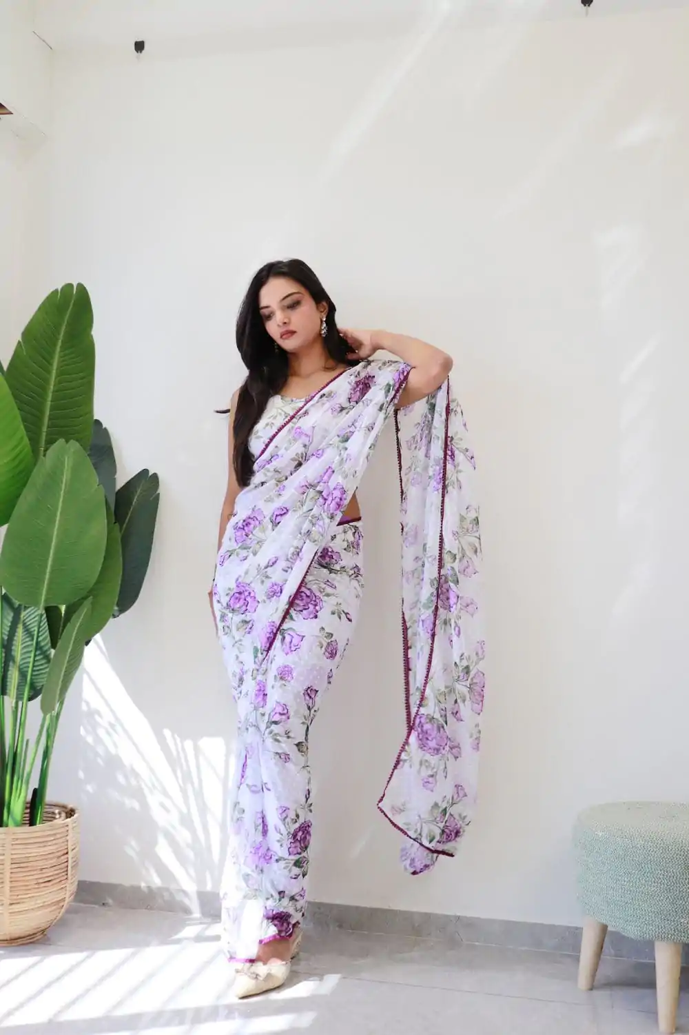  SC 282 Purple Color Pure Soft Georgette Silk Design All Over Saree , Party Wear, Events, Festivals Expected Delivery 4-6 Working Days 1649/- | Sarees, Bollywood Sarees, Creative Sarees, Designer Sarees, Embroidered Sarees, Ethnic Saree, Modern Digital sarees, Party Wear Sarees