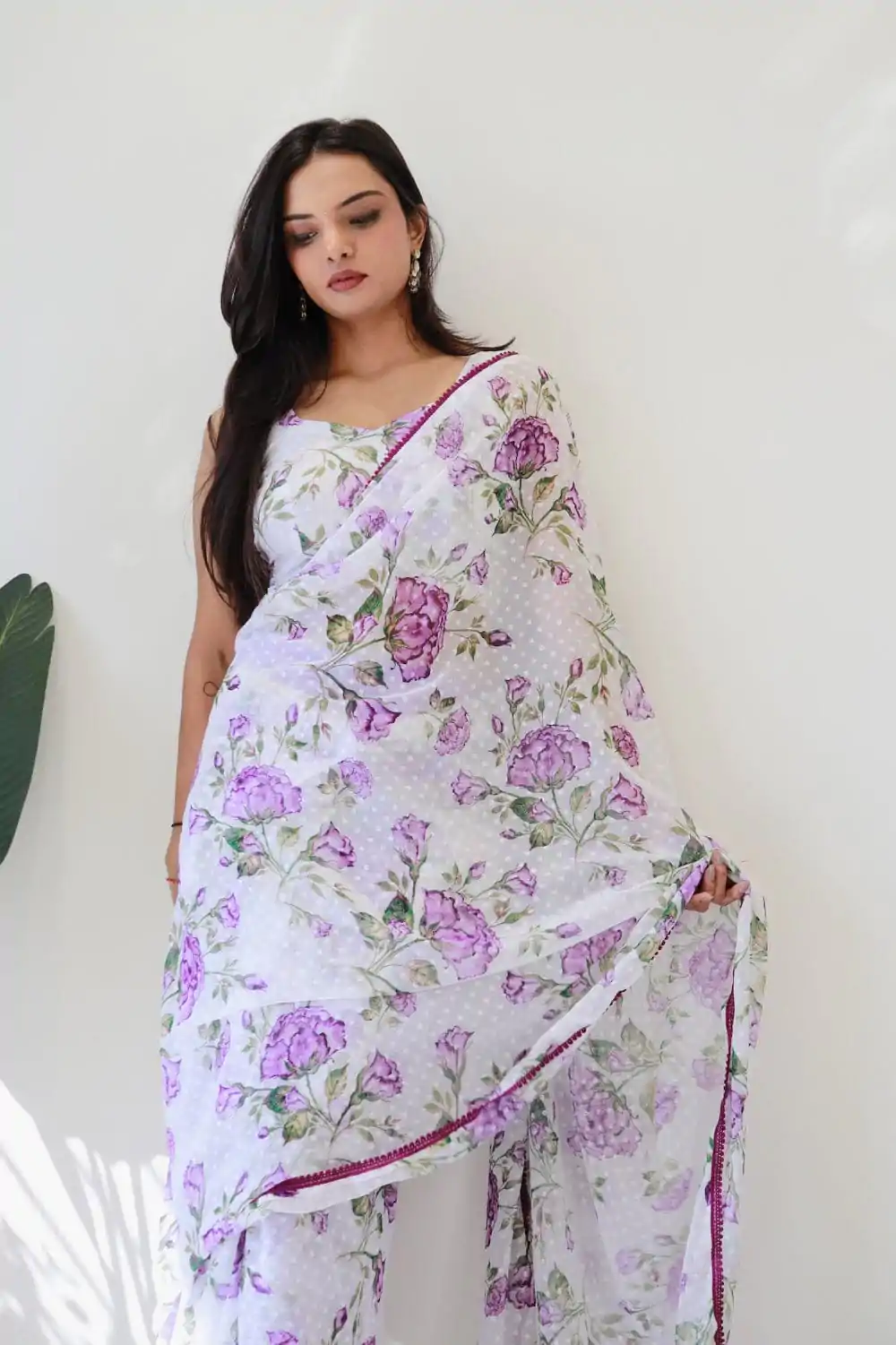  SC 282 Purple Color Pure Soft Georgette Silk Design All Over Saree , Party Wear, Events, Festivals Expected Delivery 4-6 Working Days 1649/- | Sarees, Bollywood Sarees, Creative Sarees, Designer Sarees, Embroidered Sarees, Ethnic Saree, Modern Digital sarees, Party Wear Sarees