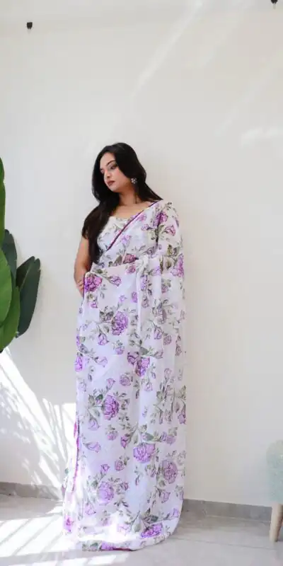 SC 282 Purple Color Pure Soft Georgette Silk Design All Over Saree , Party Wear, Events, Festivals Expected Delivery 4-6 Working Days 1649/- | Sarees, Bollywood Sarees, Creative Sarees, Designer Sarees, Embroidered Sarees, Ethnic Saree, Modern Digital sarees, Party Wear Sarees