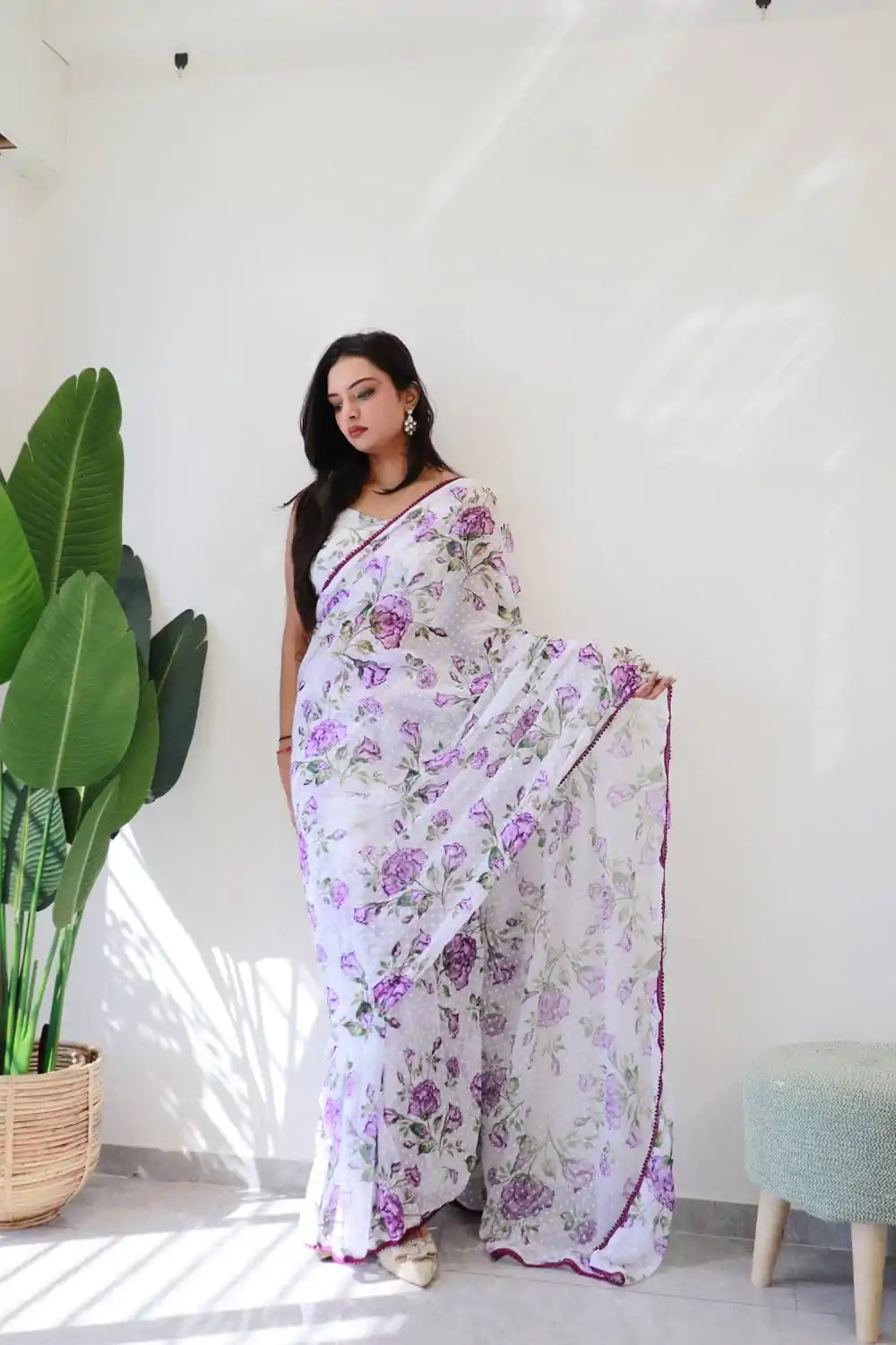  SC 282 Purple Color Pure Soft Georgette Silk Design All Over Saree , Party Wear, Events, Festivals Expected Delivery 4-6 Working Days 1649/- | Sarees, Bollywood Sarees, Creative Sarees, Designer Sarees, Embroidered Sarees, Ethnic Saree, Modern Digital sarees, Party Wear Sarees