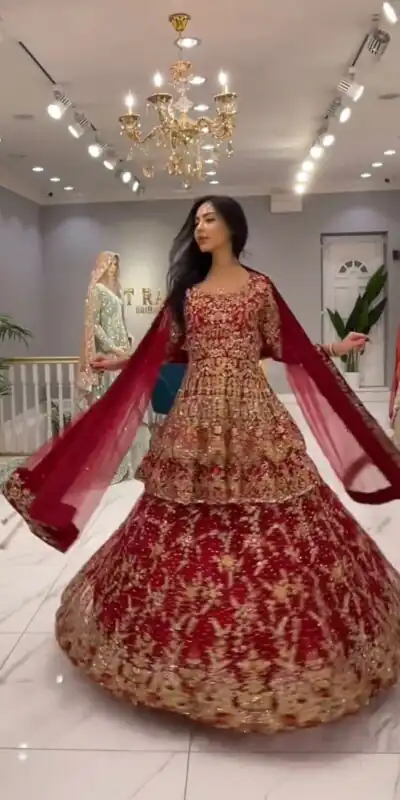KD 1464 Red Color Georgette Thread Sequence Lehenga Choli Casual, Party Wear, Wedding, Events Etc. Expected Delivery 4-6 Working Days @2399/- | Lehenga, Bollywood Lehenga, Creative Lehenga, Designer Lehenga, Embroidered Lehenga, Party Wear Lehenga