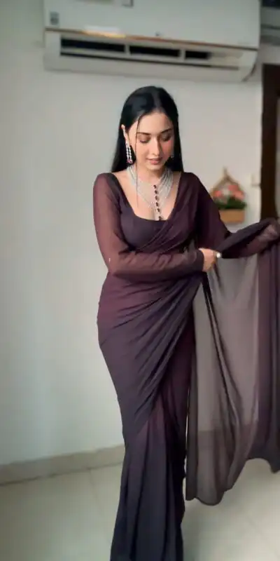 SC 281 Coffee Color Pure Soft Georgette Silk Design All Over Saree , Party Wear, Events, Festivals Expected Delivery 4-6 Working Days 1599/- | Sarees, Bollywood Sarees, Creative Sarees, Designer Sarees, Embroidered Sarees, Ethnic Saree, Modern Digital sarees, Party Wear Sarees