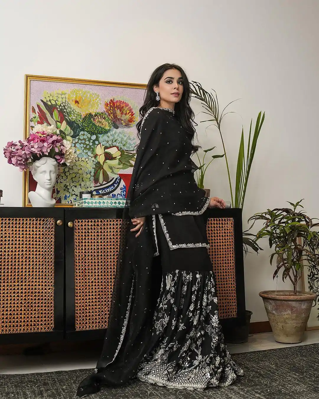SRK 5167 Black Color Foix Georgette Thread Sequence Work Salwar Suit Wedding, Party, Festive, Events Etc. Expected Delivery 4-6 Working Days @2099/- | Jump Suits, Salwar suit, Designer Suits, Casual Suits, Creative suits, Palazzo Suits, Party Wear Suits, Patiala Suits, Straight Suits