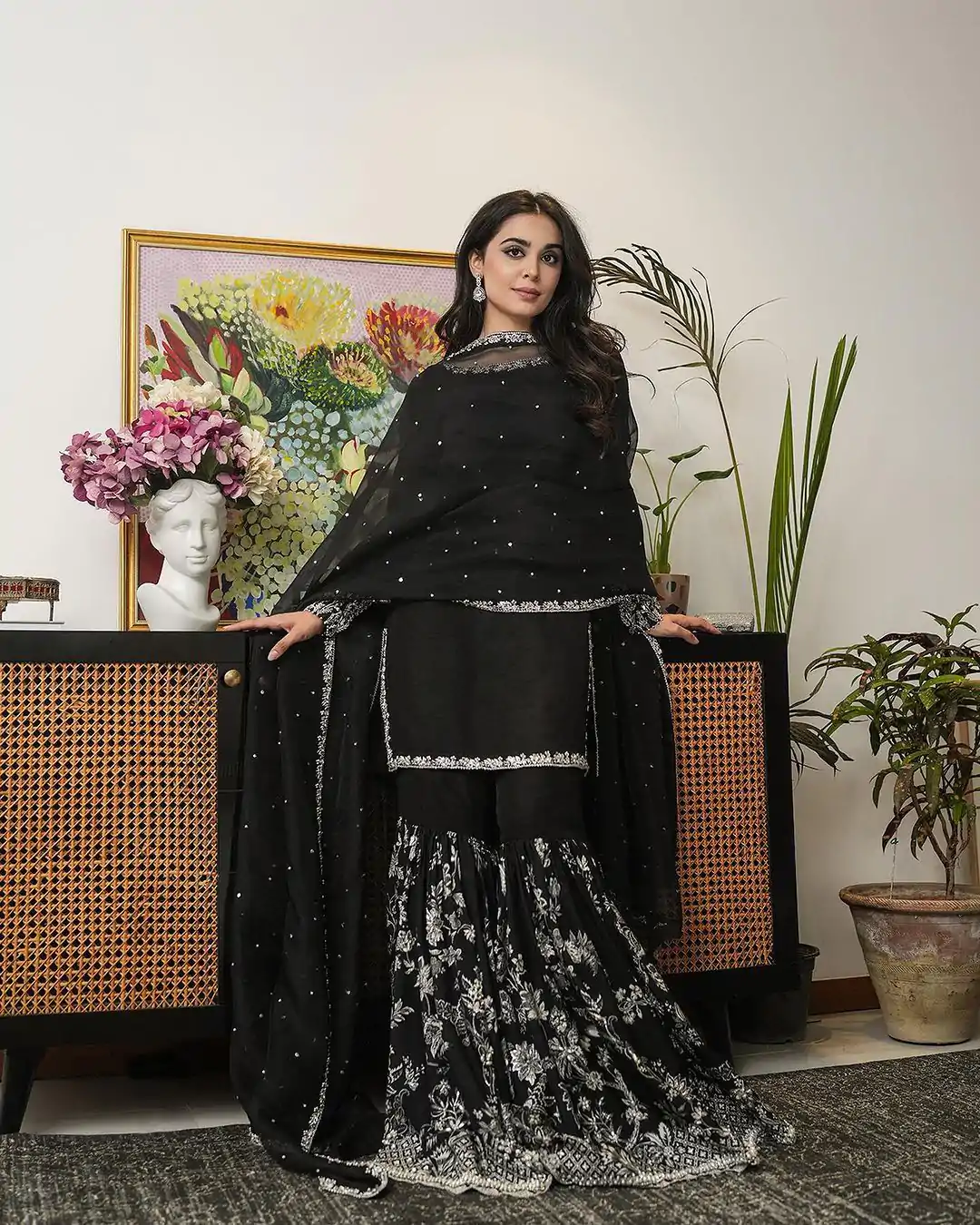 SRK 5167 Black Color Foix Georgette Thread Sequence Work Salwar Suit Wedding, Party, Festive, Events Etc. Expected Delivery 4-6 Working Days @2099/- | Jump Suits, Salwar suit, Designer Suits, Casual Suits, Creative suits, Palazzo Suits, Party Wear Suits, Patiala Suits, Straight Suits