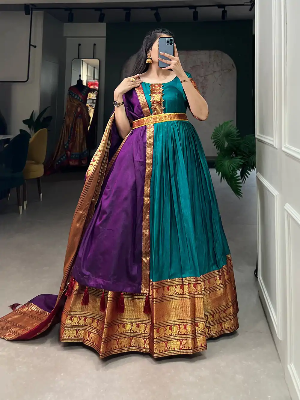 YNF 5313 Teal Blue Color Narayan Pet Zari Weaving Work Gown Casual, Wedding, Festive, Events, Designer Party Wear, Delivery 4-6 Working Days @1899 | Gowns, Bollywood Gowns, Creative Gowns, Designer Gowns, Embroidered Gowns, Party Wear Gowns