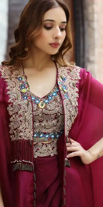 KD 1358 Wine Color Organza silk Thread Sequence Dhoti Salwar Casual, Party Wear, Wedding, Events Etc. Expected Delivery 4-6 Working Days @1849/- | Jump Suits, Salwar suit, Designer Suits, Casual Suits, Creative suits, Palazzo Suits, Party Wear Suits, Patiala Suits, Straight Suits