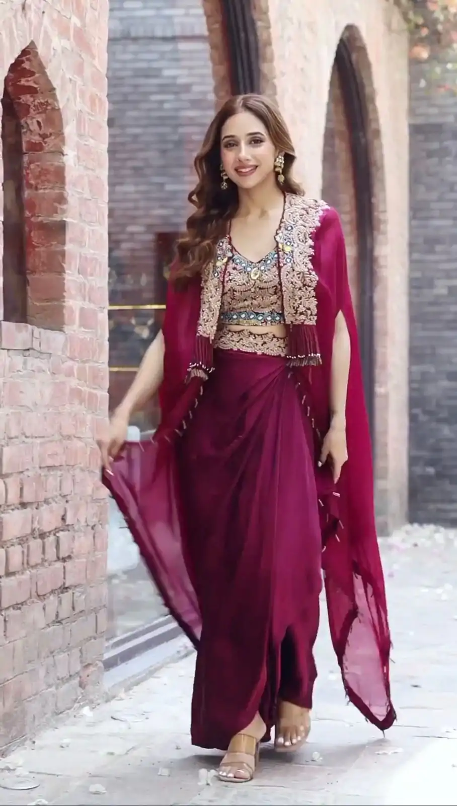 KD 1358 Wine Color Organza silk Thread Sequence Dhoti Salwar Casual, Party Wear, Wedding, Events Etc. Expected Delivery 4-6 Working Days @1849/- | Jump Suits, Salwar suit, Designer Suits, Casual Suits, Creative suits, Palazzo Suits, Party Wear Suits, Patiala Suits, Straight Suits