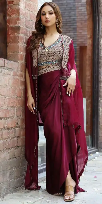 KD 1358 Wine Color Organza silk Thread Sequence Dhoti Salwar Casual, Party Wear, Wedding, Events Etc. Expected Delivery 4-6 Working Days @1849/- | Jump Suits, Salwar suit, Designer Suits, Casual Suits, Creative suits, Palazzo Suits, Party Wear Suits, Patiala Suits, Straight Suits