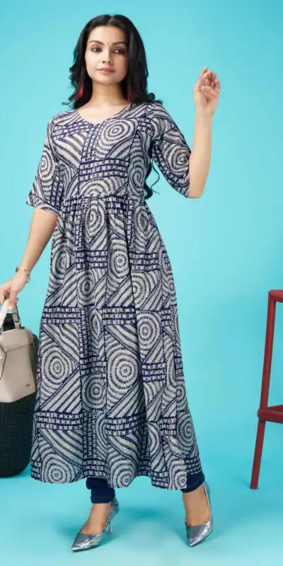 MC 1020 Blue Color Rayon Foil Print With Dori Pattern Gown Casual, Party Wear, Wedding, Events, Festivals Wear Expected Delivery 4-6 Working Days @1369/- | Gowns, Bollywood Gowns, Creative Gowns, Designer Gowns, Embroidered Gowns, Party Wear Gowns
