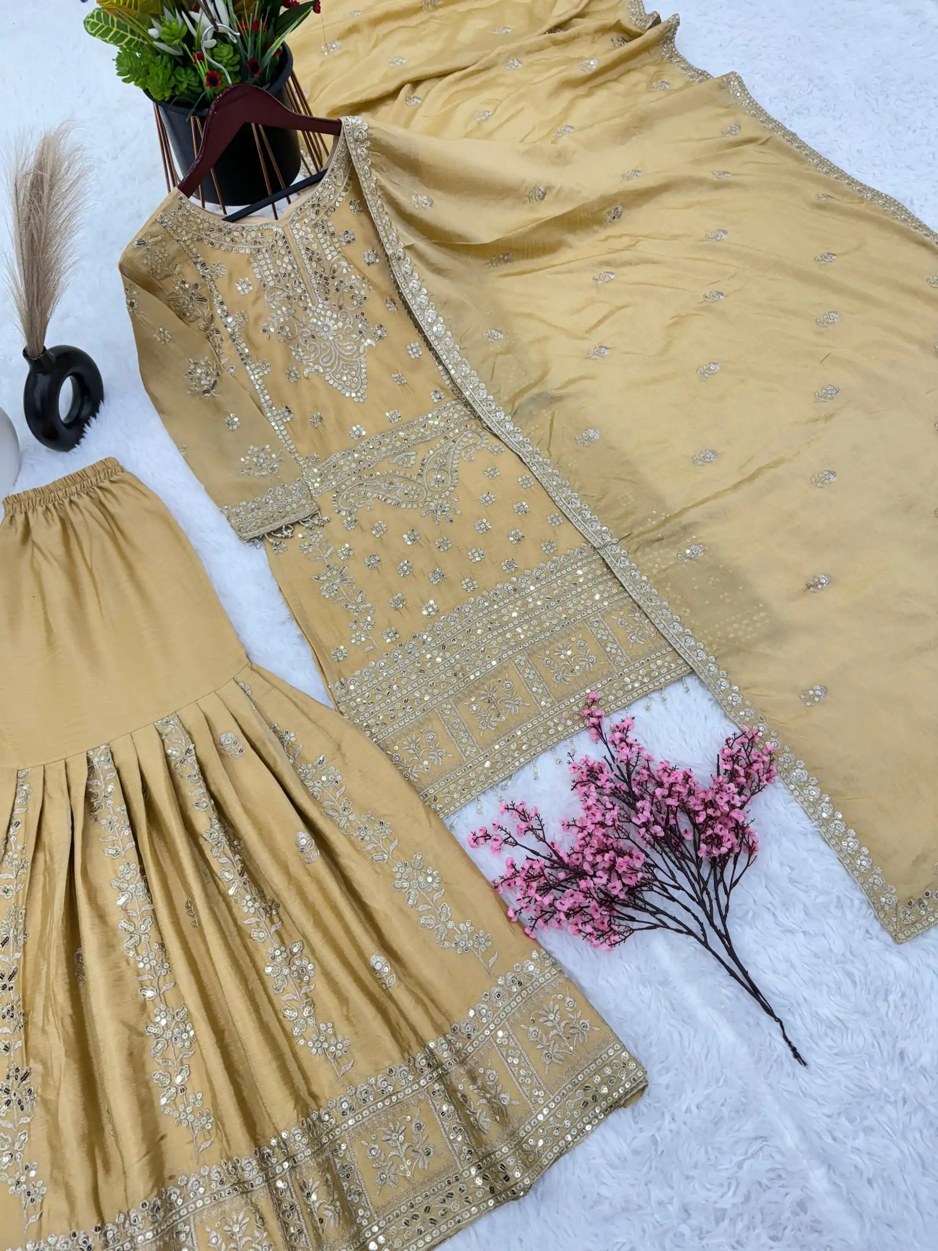  ZSR-3066 Chiku Color Chinnon Embroidery Sequence Salwar Suit Casual, Wedding, Festive, Events Expected Delivery 4-6 Working Days @2199/- | Jump Suits, Salwar suit, Designer Suits, Casual Suits, Creative suits, Palazzo Suits, Party Wear Suits, Patiala Suits, Straight Suits