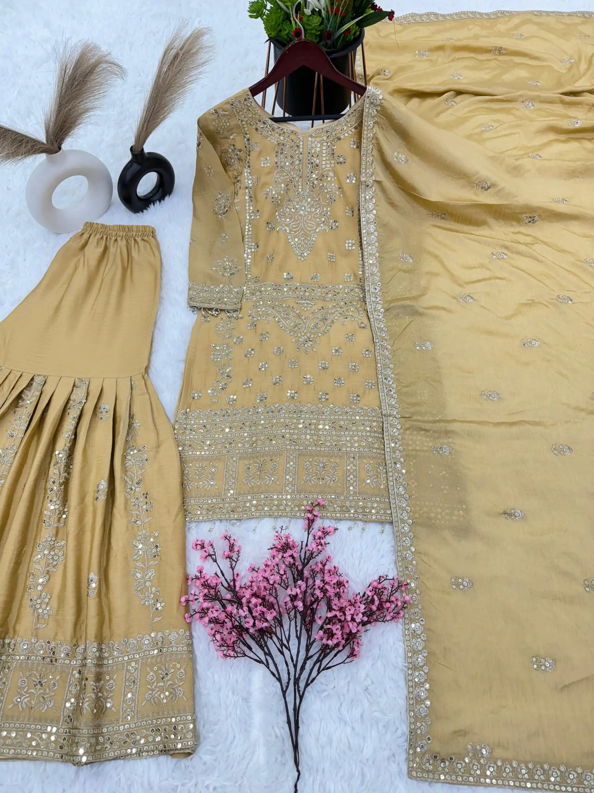  ZSR-3066 Chiku Color Chinnon Embroidery Sequence Salwar Suit Casual, Wedding, Festive, Events Expected Delivery 4-6 Working Days @2199/- | Jump Suits, Salwar suit, Designer Suits, Casual Suits, Creative suits, Palazzo Suits, Party Wear Suits, Patiala Suits, Straight Suits