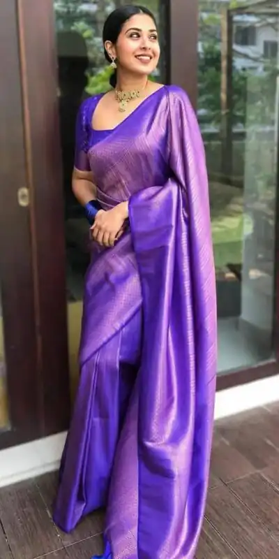 KP 4009 Violet Color Soft Lichi Silk Jacquard On All Over Saree Casual, Party Wear, Wedding, Events Etc. Expected Delivery 4-6 Working Days @1299/- | Sarees, Bollywood Sarees, Creative Sarees, Designer Sarees, Embroidered Sarees, Ethnic Saree, Modern Digital sarees, Party Wear Sarees