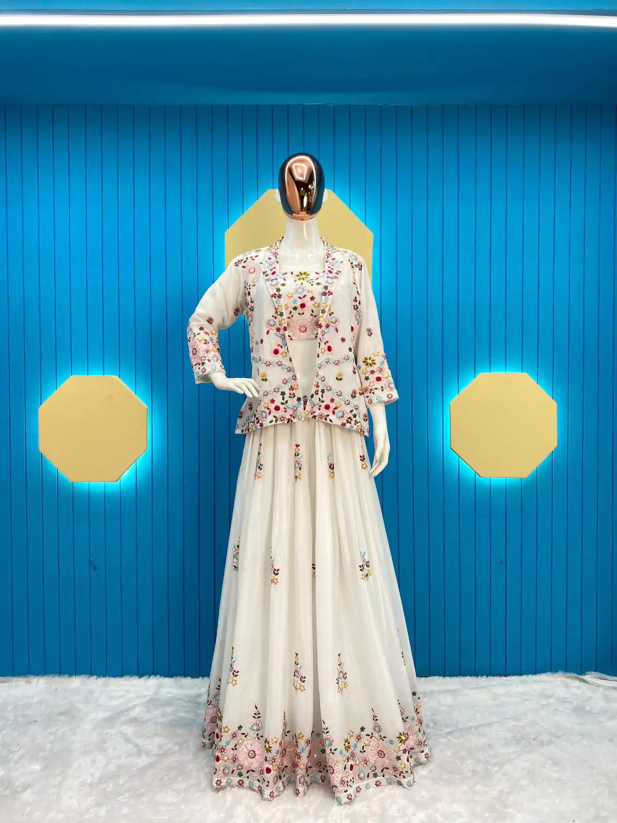 LG 1855 White  Color Chinon Sequence Embroidery Lehenga Choli Traditional Wear, Festive, Wedding, Events Expected Delivery 4-6 Working Days @3249/- | Lehenga, Bollywood Lehenga, Creative Lehenga, Designer Lehenga, Embroidered Lehenga, Party Wear Lehenga