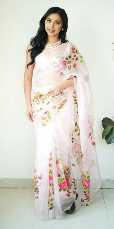 SC 284 White Color Soft Organza Digital Printed Saree , Party Wear, Events, Festivals Expected Delivery 4-6 Working Days 1599/- | Sarees, Bollywood Sarees, Creative Sarees, Designer Sarees, Embroidered Sarees, Ethnic Saree, Modern Digital sarees, Party Wear Sarees