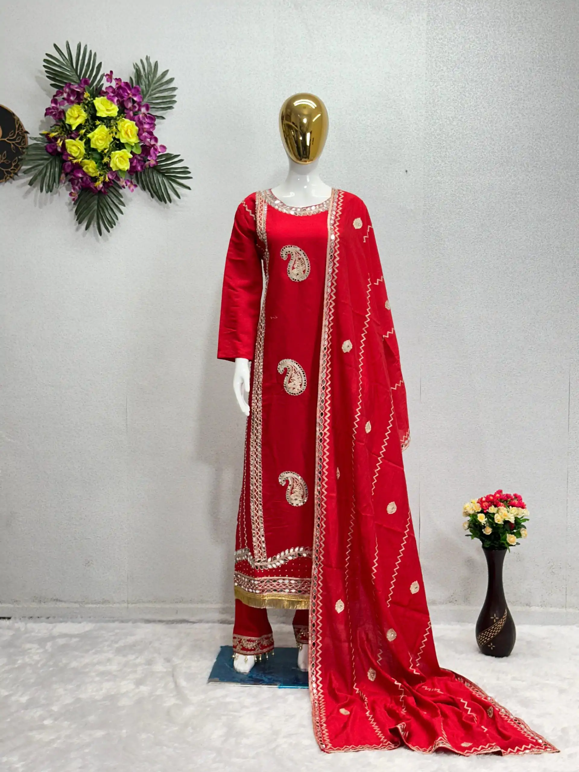 KF 1641 Red Color Roman Silk Embroidered Salwar Suit Wedding, Party, Festive, Events Etc.  Expected Delivery 4-6 Working Days @1999/-Only | Salwar suit, Designer Suits, Casual Suits, Creative suits, Palazzo Suits, Party Wear Suits, Straight Suits