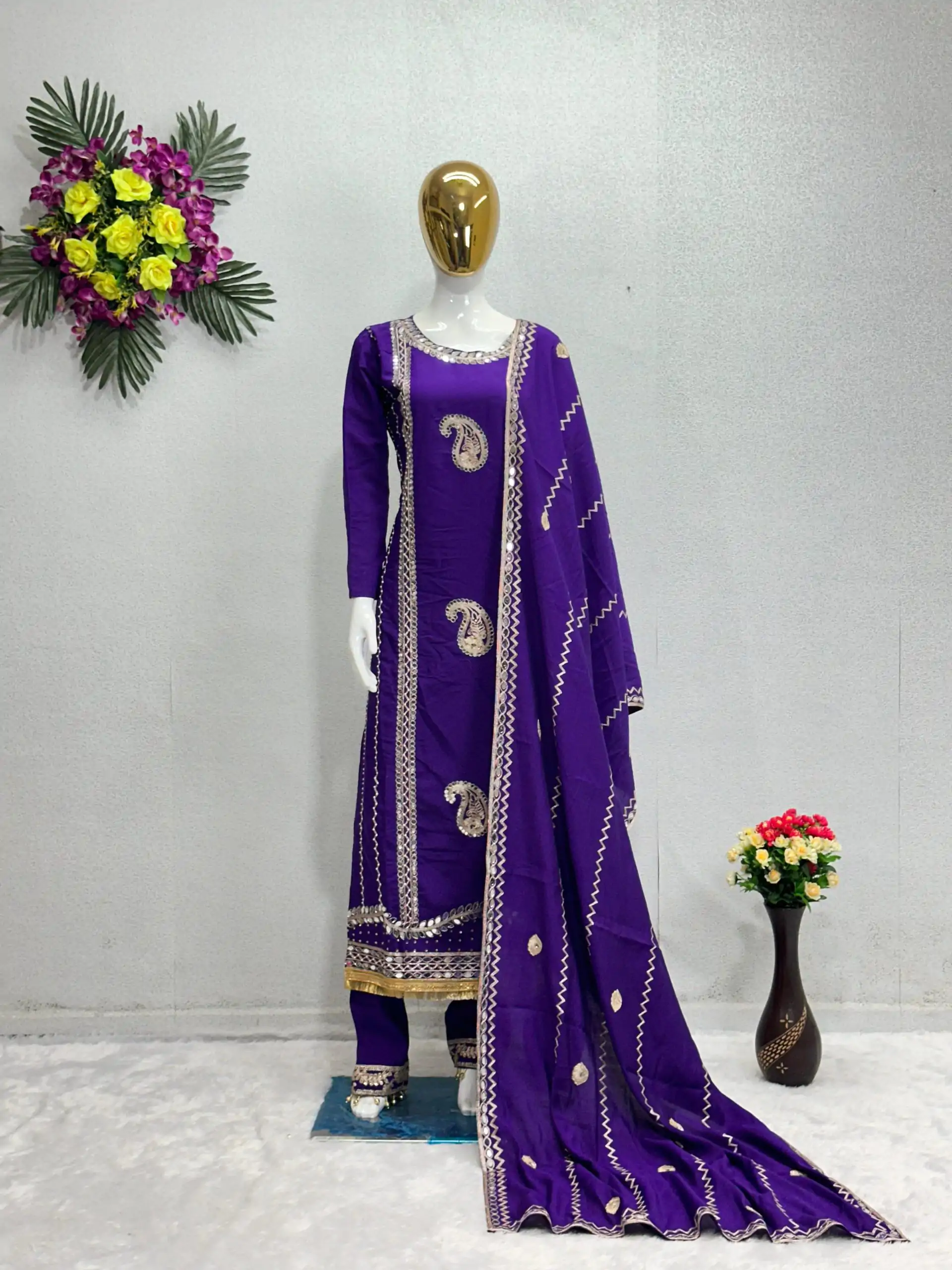 KF 1641 Violet Color Roman Silk Embroidered Salwar Suit Wedding, Party, Festive, Events Etc.  Expected Delivery 4-6 Working Days @1999/-Only | Salwar suit, Designer Suits, Casual Suits, Creative suits, Palazzo Suits, Party Wear Suits, Straight Suits