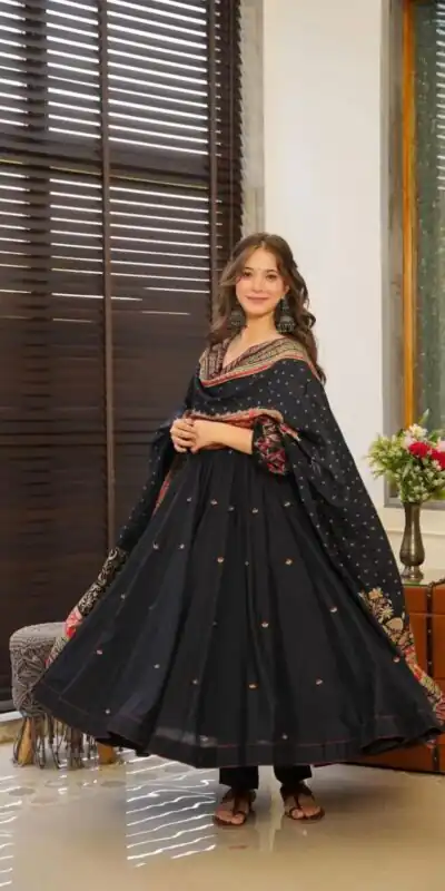 SRK 5171 Black Color Pure Chinnon Silk Embroidery Sequence Salwar Suit Wedding, Party, Festive, Events Expected Delivery 4-6 Working Days @ 1999/- | Jump Suits, Salwar suit, Designer Suits, Casual Suits, Creative suits, Palazzo Suits, Party Wear Suits, Patiala Suits, Straight Suits