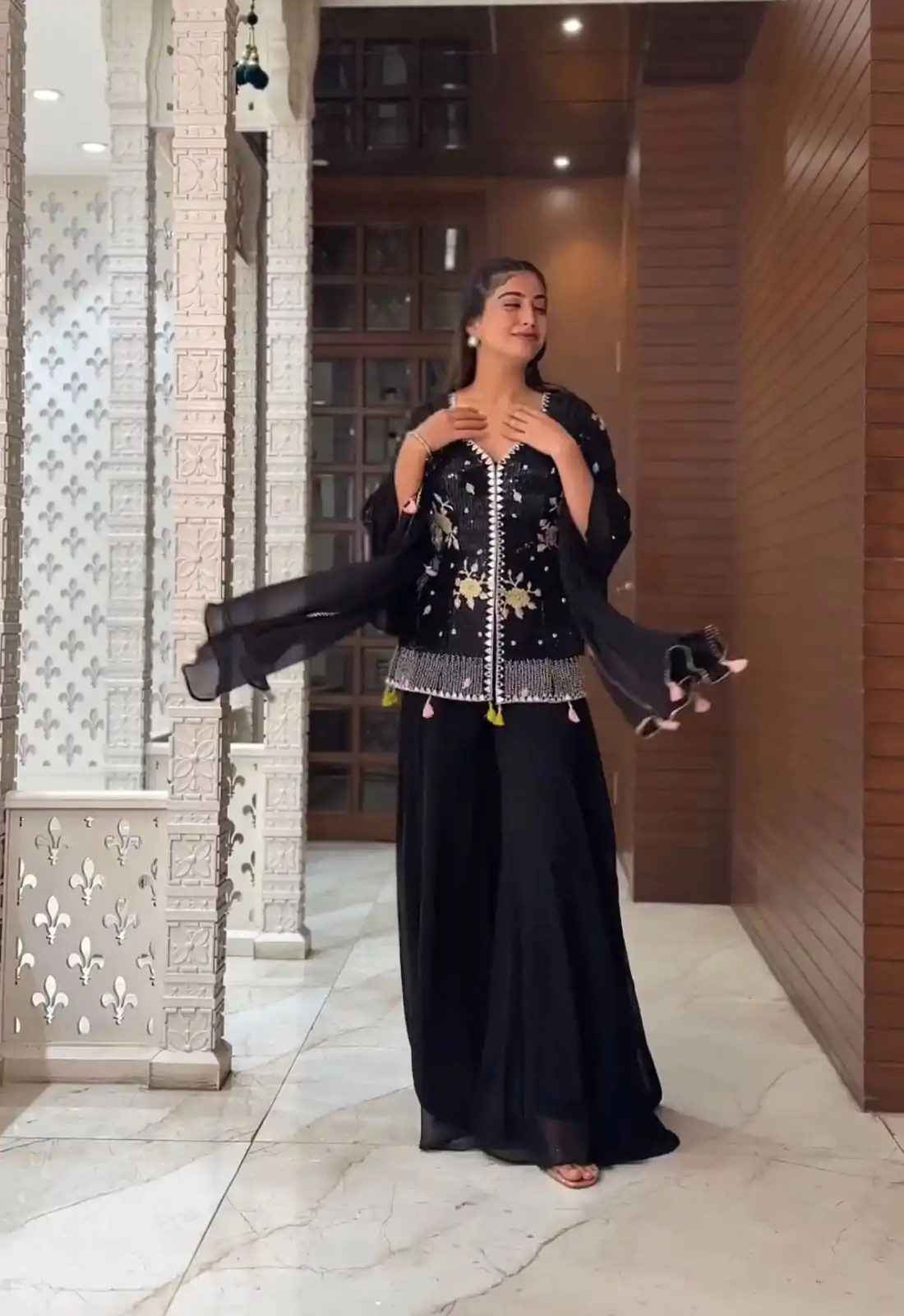 NF 1195 Black color Faux Georgette Embroidery Salwar Suit Casual, Wedding, Party, Festive, Events . Expected Delivery  4-6 Working Days @2049 | Jump Suits, Salwar suit, Designer Suits, Casual Suits, Creative suits, Palazzo Suits, Party Wear Suits, Patiala Suits, Straight Suits