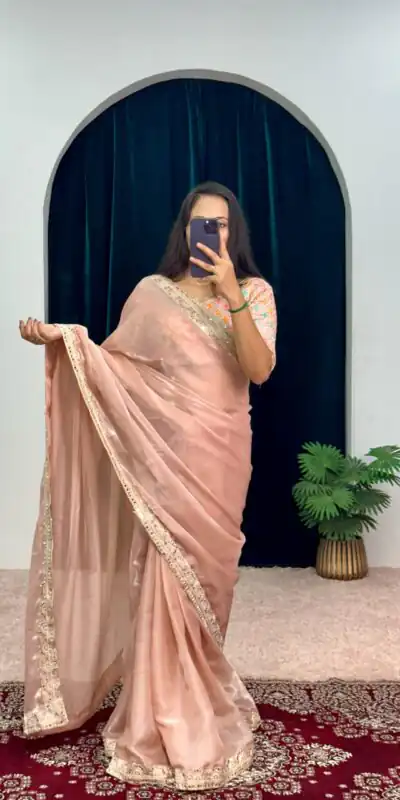 ST 473 Dusty Color Jimmy Choo Embroidery Sequins Saree Casual, Wedding, Party, Festive, Events Etc. Expected Delivery 4-6 Working Days @2449/- | Sarees, Bollywood Sarees, Creative Sarees, Designer Sarees, Embroidered Sarees, Ethnic Saree, Modern Digital sarees, Party Wear Sarees