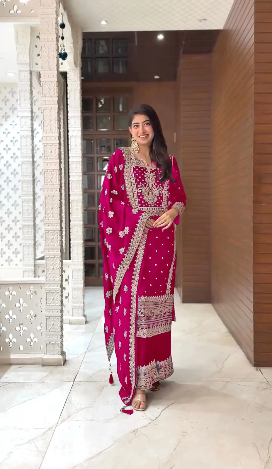 SRK 5156 Pink Color Pure Chinnon Silk Embroidery Sequence Salwar Suit Wedding, Party, Festive, Events Expected Delivery 4-6 Working Days @ 2149/- | Jump Suits, Salwar suit, Designer Suits, Casual Suits, Creative suits, Palazzo Suits, Party Wear Suits, Patiala Suits, Straight Suits