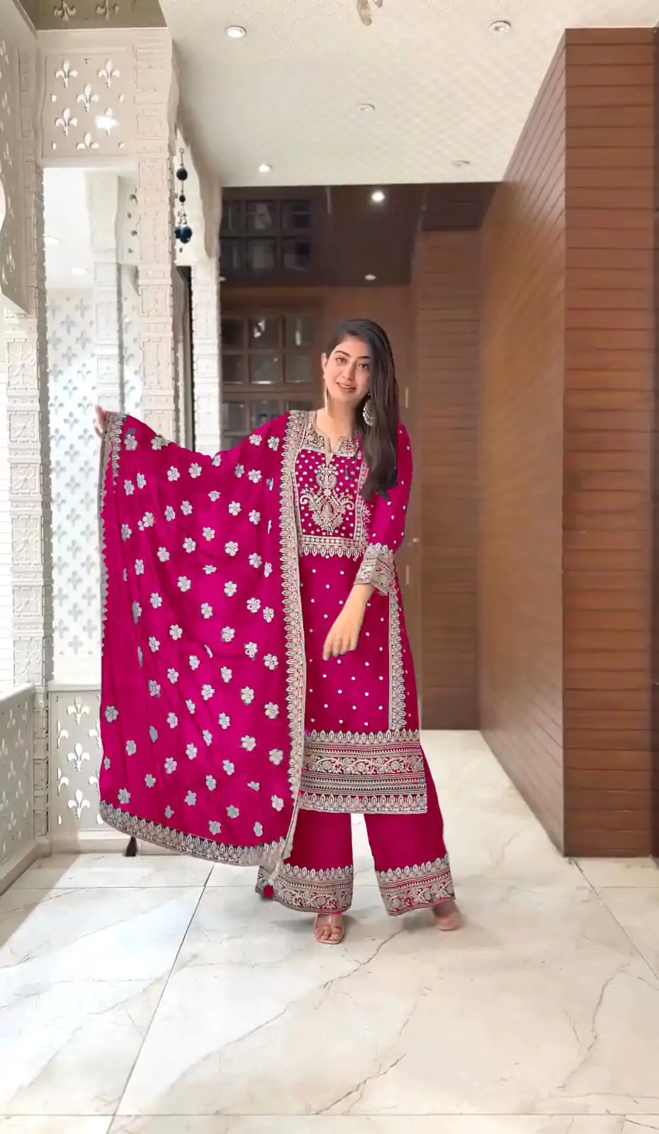 SRK 5156 Pink Color Pure Chinnon Silk Embroidery Sequence Salwar Suit Wedding, Party, Festive, Events Expected Delivery 4-6 Working Days @ 2149/- | Jump Suits, Salwar suit, Designer Suits, Casual Suits, Creative suits, Palazzo Suits, Party Wear Suits, Patiala Suits, Straight Suits