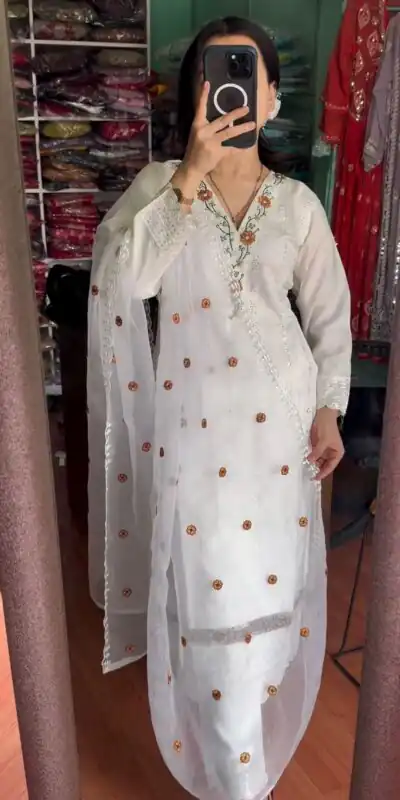 NF 1190 White color Georgette Embroidery Sequence Salwar Suit Casual, Wedding, Party, Festive, Events . Expected Delivery 4-6 Working Days @1999 | Salwar suit, Designer Suits, Casual Suits, Creative suits, Palazzo Suits, Party Wear Suits, Patiala Suits, Straight Suits