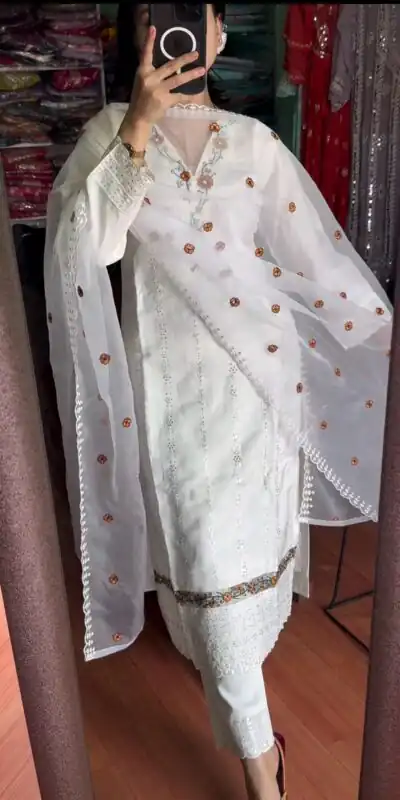 NF 1190 White color Georgette Embroidery Sequence Salwar Suit Casual, Wedding, Party, Festive, Events . Expected Delivery 4-6 Working Days @1999 | Salwar suit, Designer Suits, Casual Suits, Creative suits, Palazzo Suits, Party Wear Suits, Patiala Suits, Straight Suits