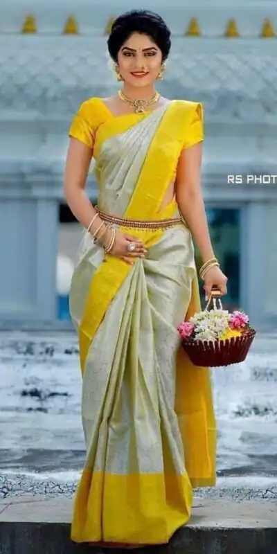 KP 3083 White & Yellow Color Soft Lichi Silk Jacquard On All Over Saree Casual, Party Wear, Wedding, Events Etc. Expected Delivery 4-6 Working Days @1449/- | Sarees, Bollywood Sarees, Creative Sarees, Designer Sarees, Embroidered Sarees, Ethnic Saree, Modern Digital sarees, Party Wear Sarees