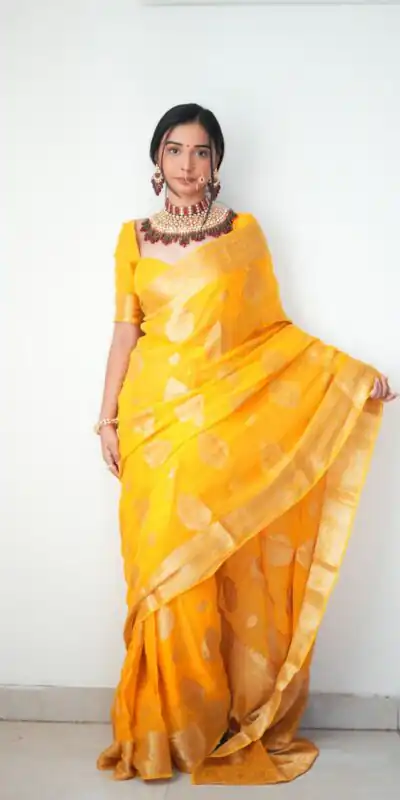SC 145 Yellow Color Pure Soft Cotton Zari patta All Over Saree , Party Wear, Events, Festivals Expected Delivery 4-6 Working Days 1399/- | Sarees, Bollywood Sarees, Creative Sarees, Designer Sarees, Embroidered Sarees, Ethnic Saree, Modern Digital sarees, Party Wear Sarees