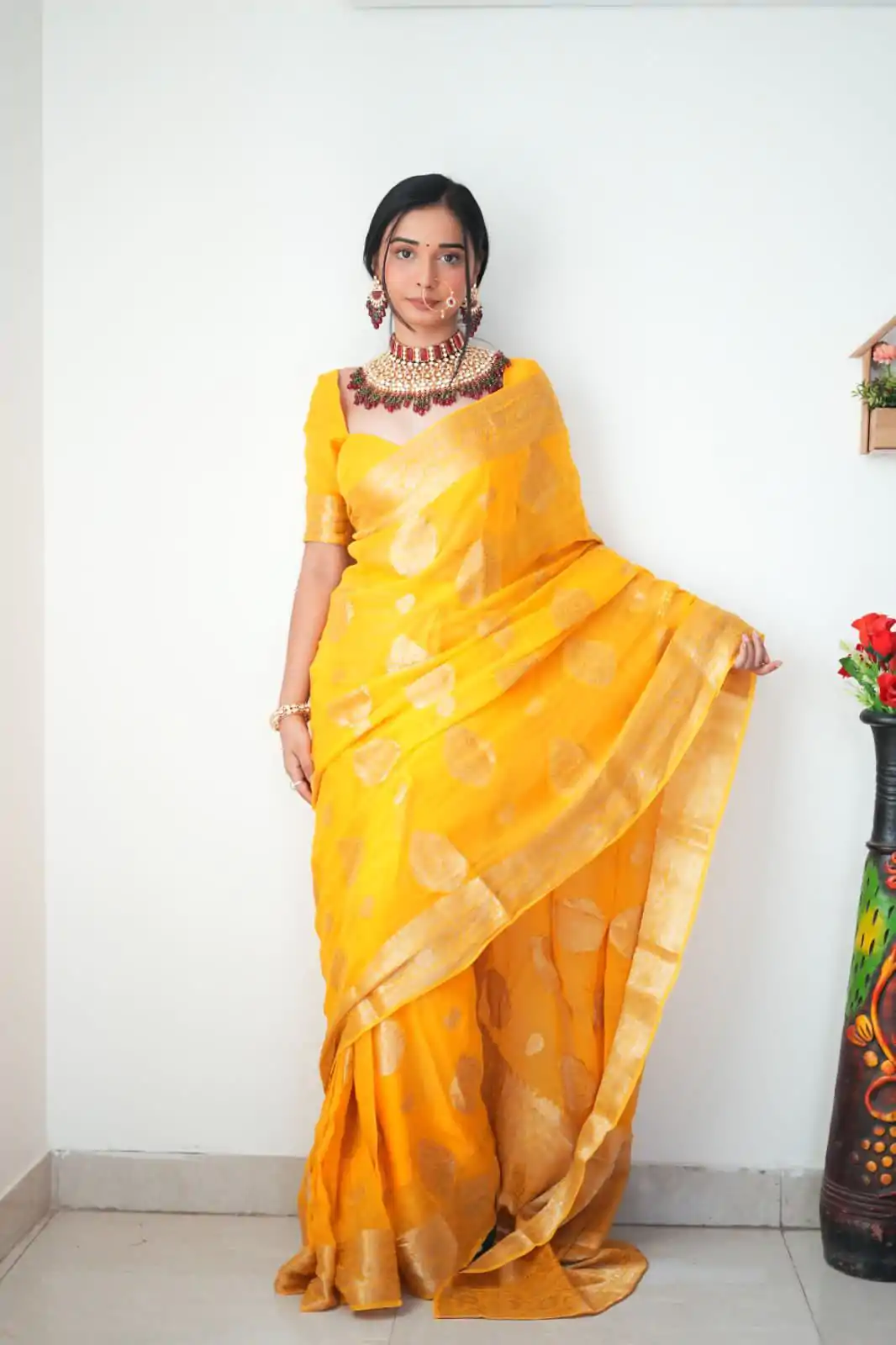 SC 145 Yellow Color Pure Soft Cotton Zari patta All Over Saree , Party Wear, Events, Festivals Expected Delivery 4-6 Working Days 1399/- | Sarees, Bollywood Sarees, Creative Sarees, Designer Sarees, Embroidered Sarees, Ethnic Saree, Modern Digital sarees, Party Wear Sarees
