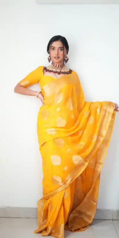 SC 145 Yellow Color Pure Soft Cotton Zari patta All Over Saree , Party Wear, Events, Festivals Expected Delivery 4-6 Working Days 1399/- | Sarees, Bollywood Sarees, Creative Sarees, Designer Sarees, Embroidered Sarees, Ethnic Saree, Modern Digital sarees, Party Wear Sarees