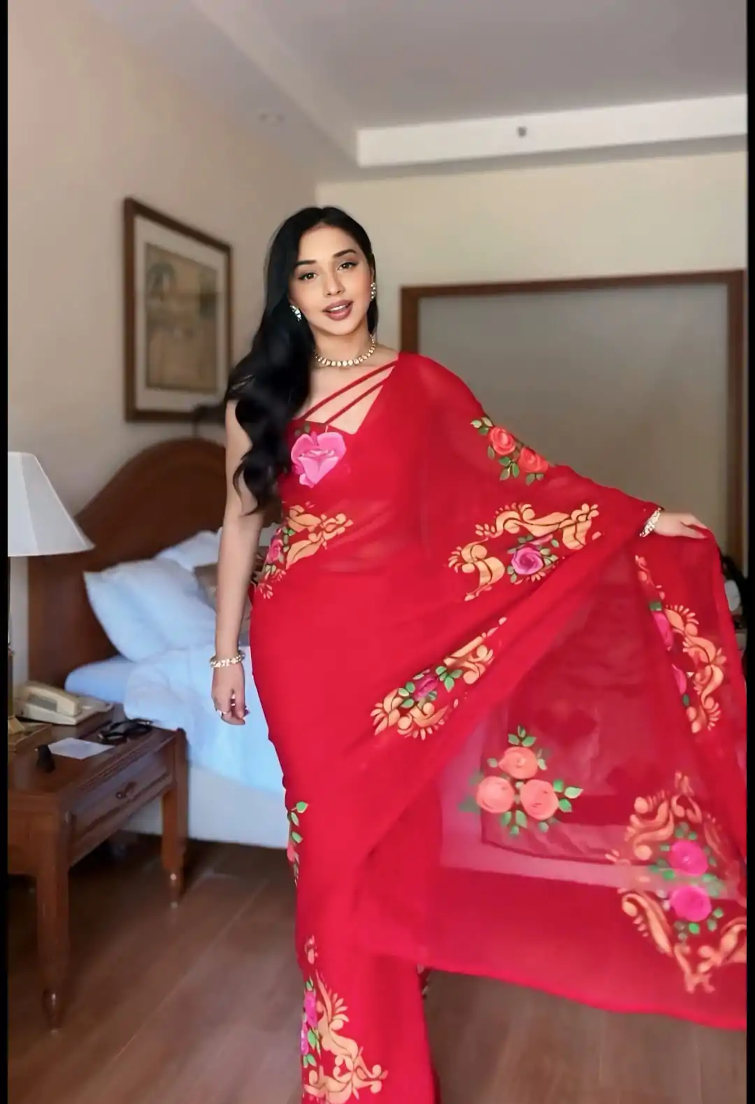 SC 278 Red Color Pure Soft Georgette Silk Design All Over Saree , Party Wear, Events, Festivals Expected Delivery 4-6 Working Days 1599/- | Sarees, Bollywood Sarees, Creative Sarees, Designer Sarees, Embroidered Sarees, Ethnic Saree, Modern Digital sarees, Party Wear Sarees