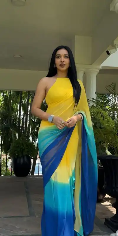   SC 277 Yellow Color Pure Soft Georgette Silk Design All Over Saree , Party Wear, Events, Festivals Expected Delivery 4-6 Working Days 1599/- | Sarees, Bollywood Sarees, Creative Sarees, Designer Sarees, Embroidered Sarees, Ethnic Saree, Modern Digital sarees, Party Wear Sarees