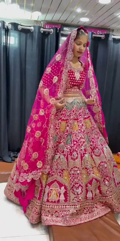 BD 1611 Pink Color Malai Satin Silk Embroidered Lehenga Choli Casual, Wedding, Festive, Events Expected Delivery 4-6 Working Days @3499/- | Lehenga, Bollywood Lehenga, Creative Lehenga, Designer Lehenga, Embroidered Lehenga, Party Wear Lehenga