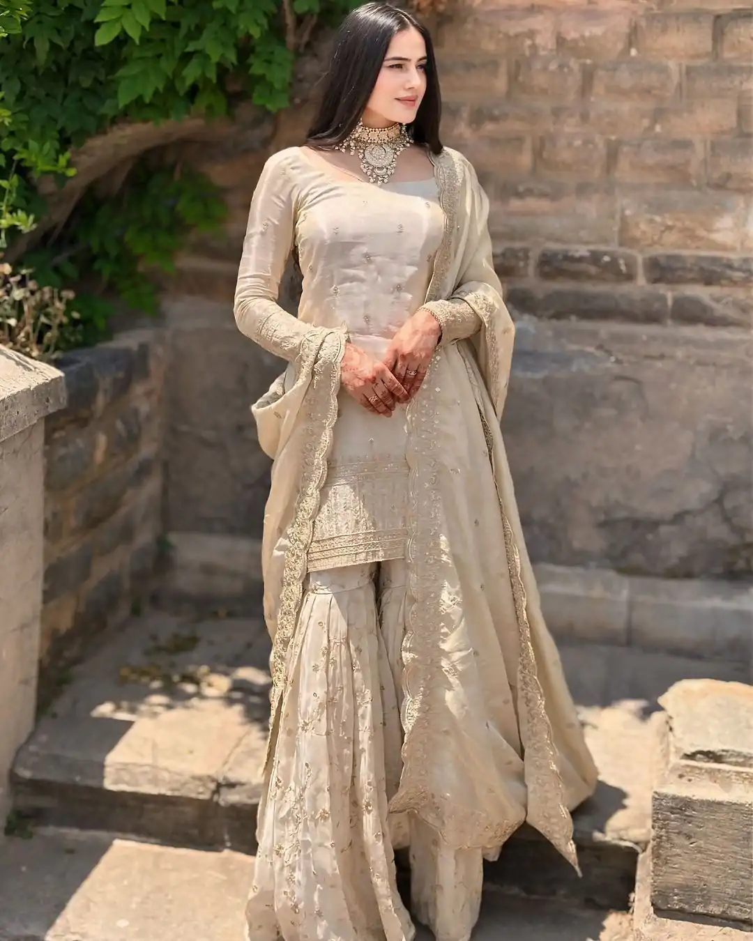 NF 1217 Cream Color Chinon Silk Embroidery Sequence Salwar Suit Casual, Wedding, Party, Festive, Events . Expected Delivery  4-6 Working Days @2049 | Salwar suit, Designer Suits, Casual Suits, Creative suits, Palazzo Suits, Party Wear Suits, Patiala Suits, Straight Suits