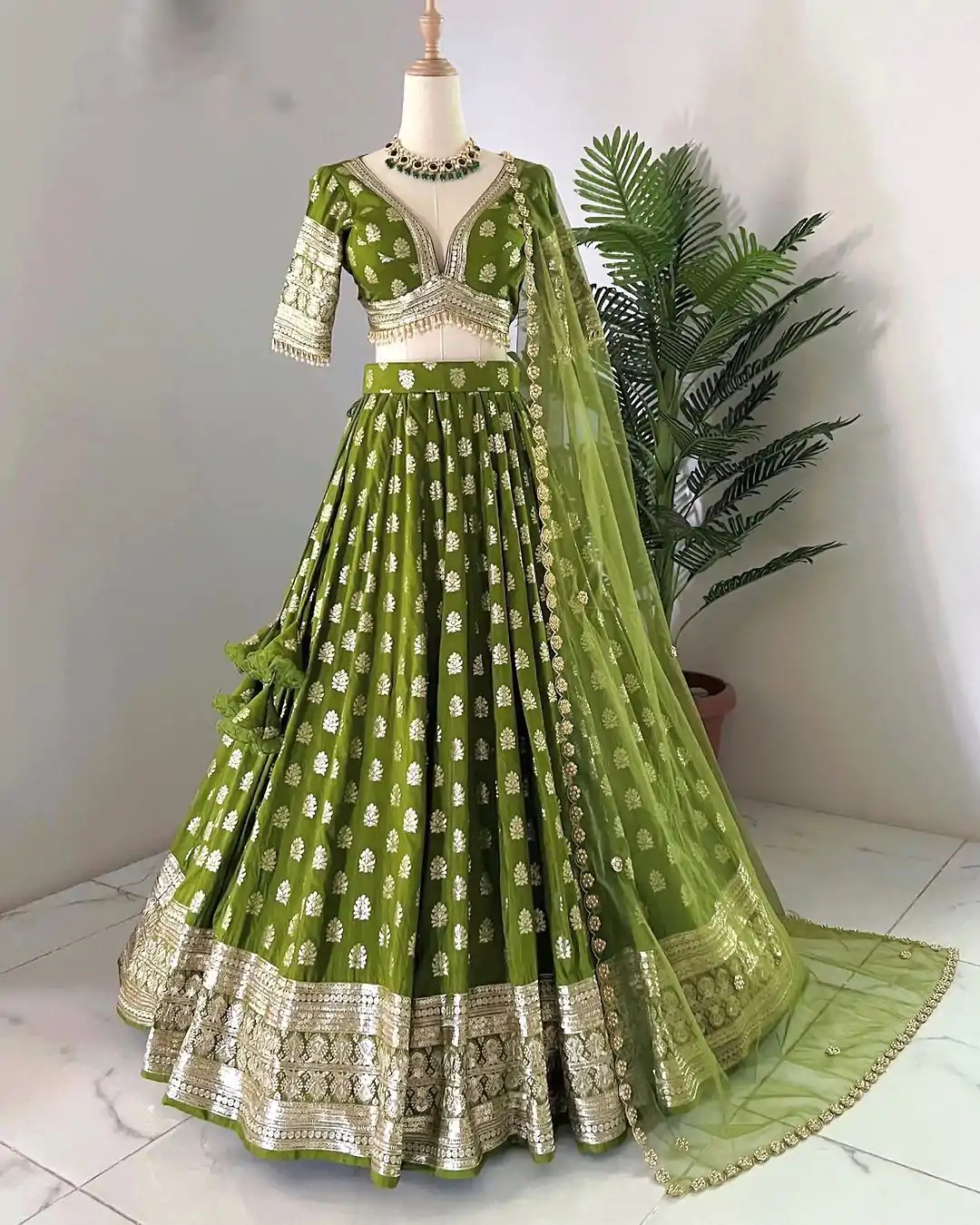ZSR 3070 Green Color Georgette Embroidery Sequence Lehenga Choli Wedding, Party, Events Etc. Expected Delivery 4-6 Working Days 2149/- | Lehenga, Bollywood Lehenga, Creative Lehenga, Designer Lehenga, Embroidered Lehenga, Party Wear Lehenga