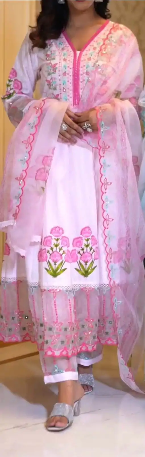 NSR 813 Pink Color Georgette Embroidery Sequence Gown Casual, Wedding, Festive Party Wear, Events Expected Delivery 4-6 Working Days @2149/- | Gowns, Bollywood Gowns, Creative Gowns, Designer Gowns, Embroidered Gowns, Party Wear Gowns