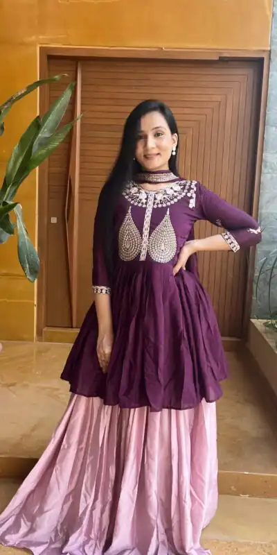 Ram 010 Purple Color Chinon Heavy Embroidery Work Lehenga Choli Casual, Wedding, Festive, Events Expected Delivery 4-6 Working Days @2049/- | Lehenga, Bollywood Lehenga, Creative Lehenga, Designer Lehenga, Embroidered Lehenga, Party Wear Lehenga