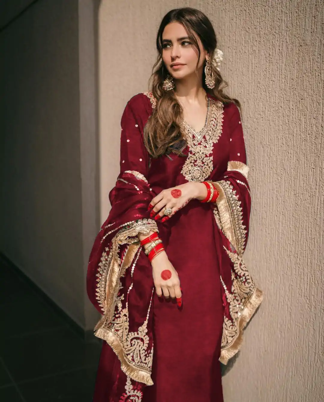 SRK 5153 Red Color Pure Chinnon Silk Embroidery Sequence Salwar Suit Wedding, Party, Festive, Events Expected Delivery 4-6 Working Days @ 1899/- | Jump Suits, Salwar suit, Designer Suits, Casual Suits, Creative suits, Palazzo Suits, Party Wear Suits, Patiala Suits, Straight Suits